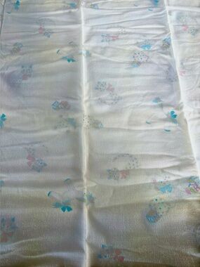 Vintage Baby Receiving Blanket Pastel Nursery Print Soft 43x35 Keepsake